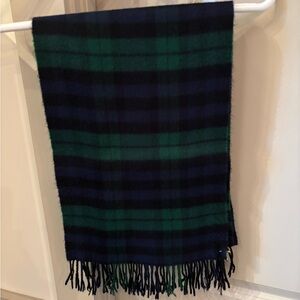 Men’s Tartan Plaid Cashmere Green and Blue Scarf